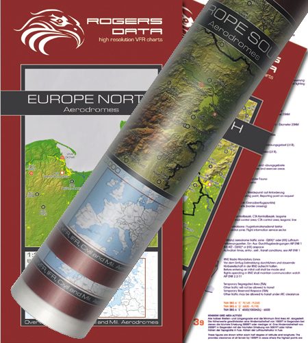 Aérodromes d'Europe cartes murales