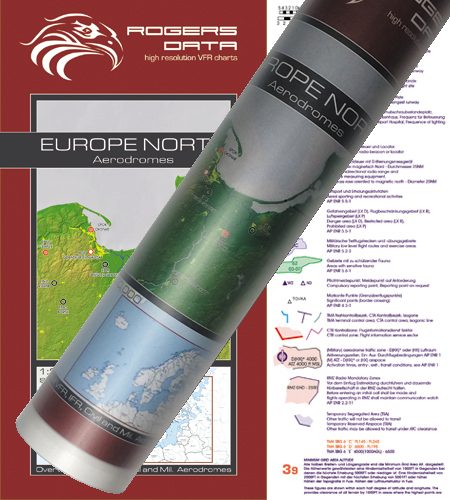 Aérodromes d'Europe Nord Carte murale 2.500k