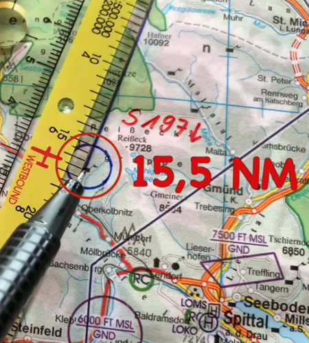Triangle de navigation AESA OACI Distance