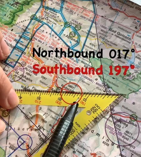 Triangle de navigation AESA OACI Northbound Southbound