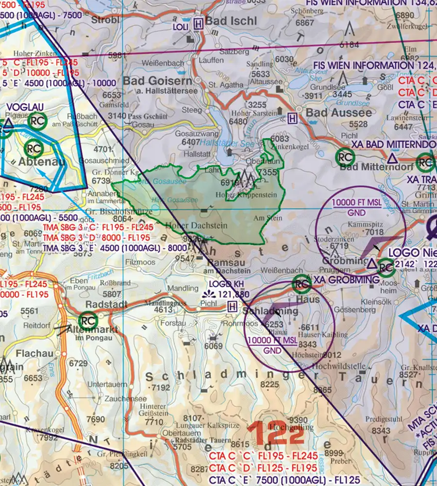 Réserve naturelle sur la carte OCAI de l'Autriche en 500k