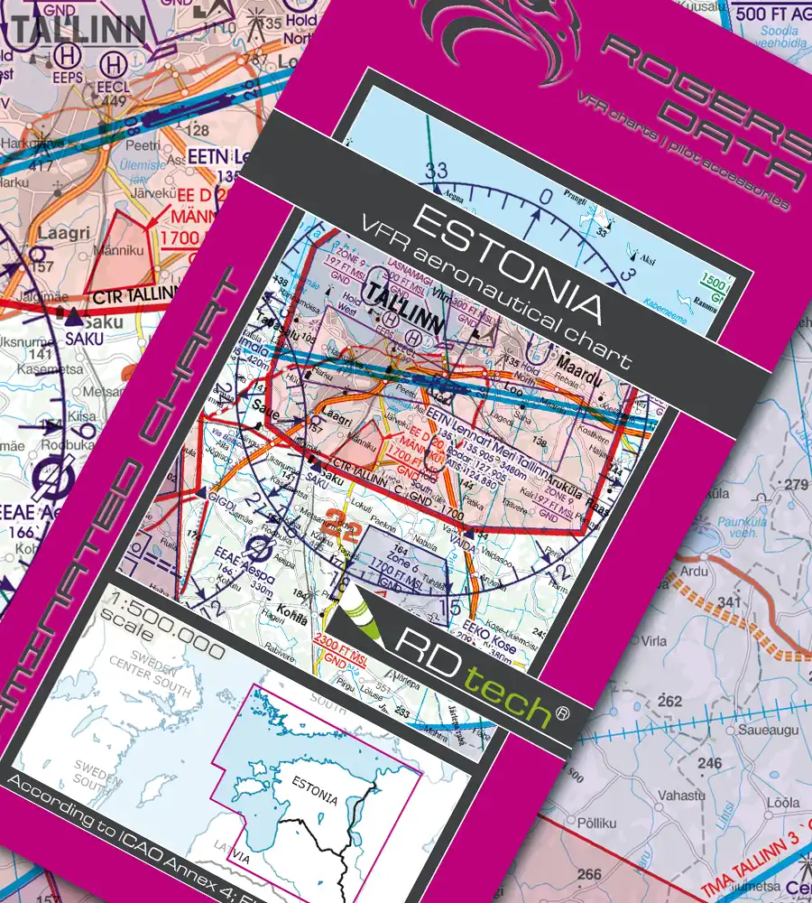 Carte aéronautique VFR OCAI de l'Estonie en 500k