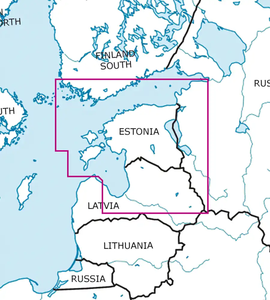 Coupe feuille d'Estonie en carte VFR 500k