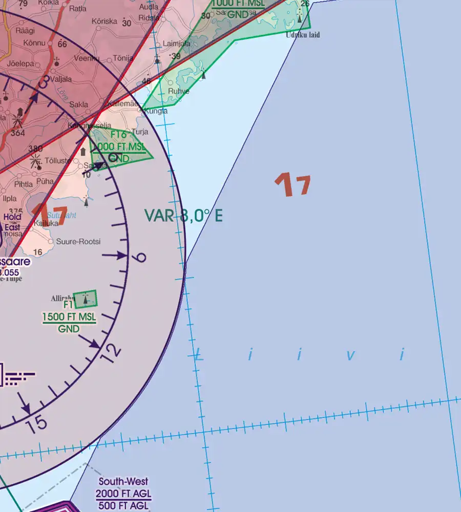 Variation magnétique surla carte OCAI de l'Estonie en 500k