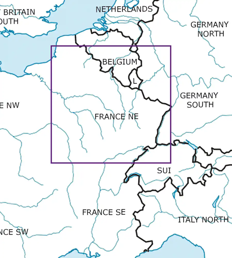 Coupe feuille de la France Nord Est en 500k