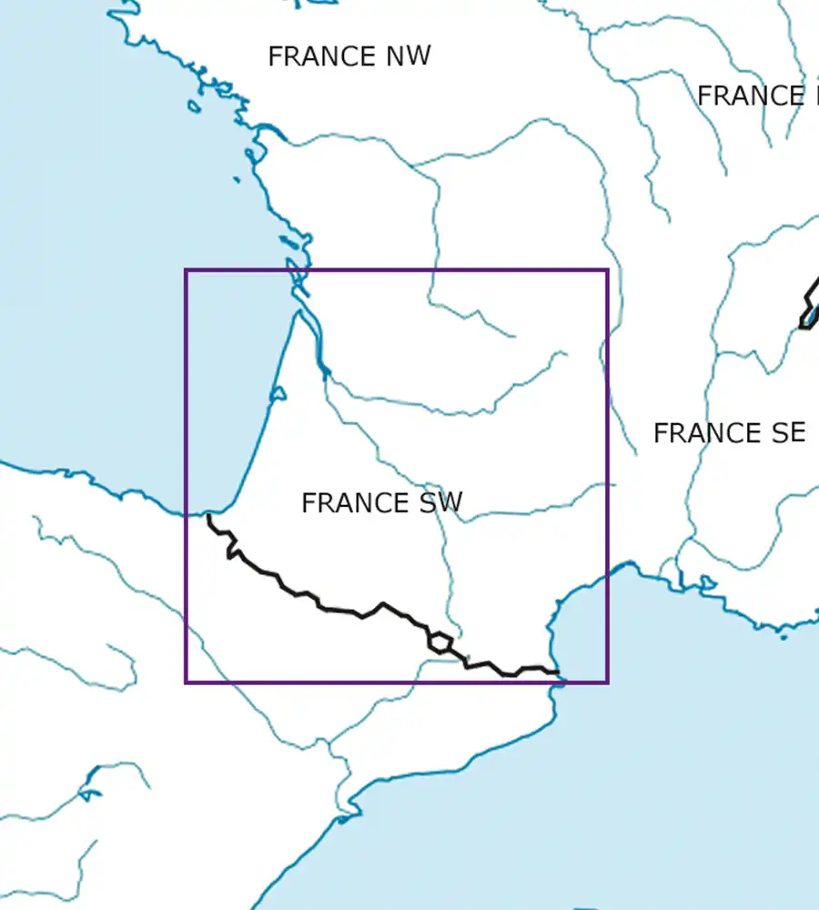 Coupe feuille de la France Sud Ouest en 500k
