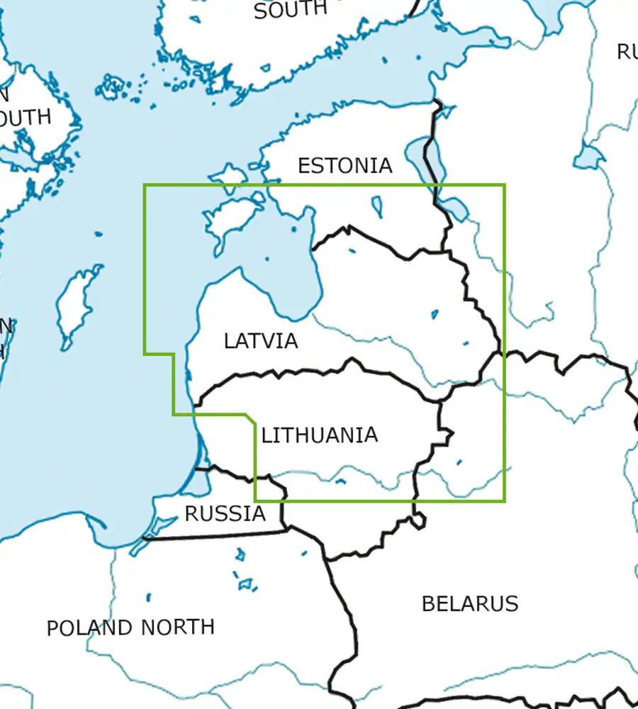 Coupe feuille de la Lettonie en carte VFR 500k