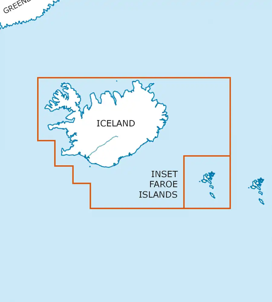 VFR Carte de l'Islande et Iles Féroé.