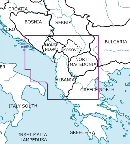 Coupe feuille des Balkans en carte VFR 500k