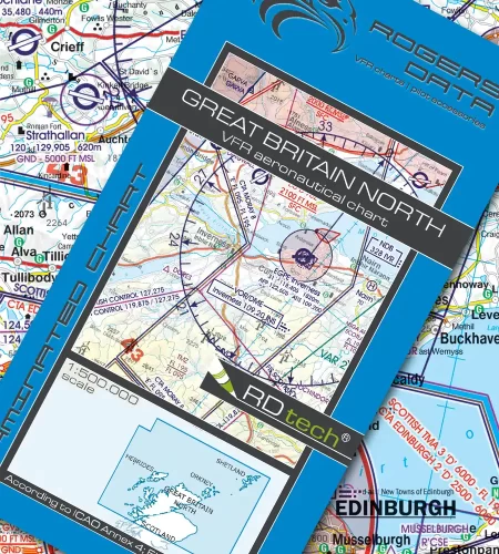 Carte aéronautique VFR OACI de la Grande-Bretagne Nord en 500k