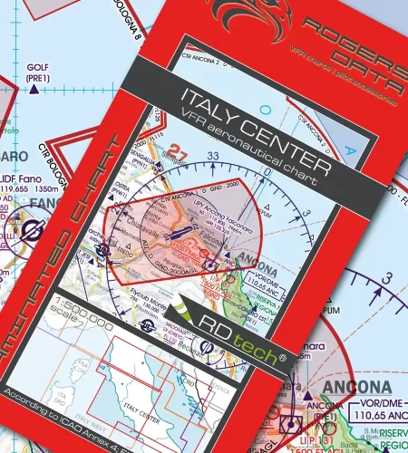 Carte aéronautique VFR OACI de l'Italie Centre en 500k