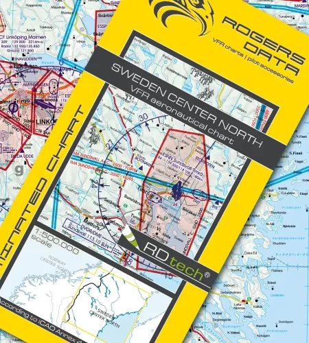 Carte aéronautique de la Suède Centre Nord en 500k