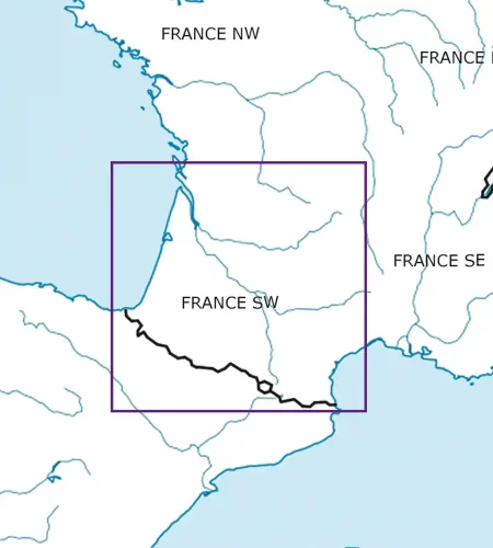 Coupe feuille de la France Sud Ouest en 500k