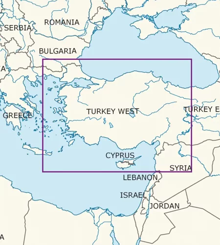 Coupe feuille de la Turquie Ouest sur la carte VFR en 1000k